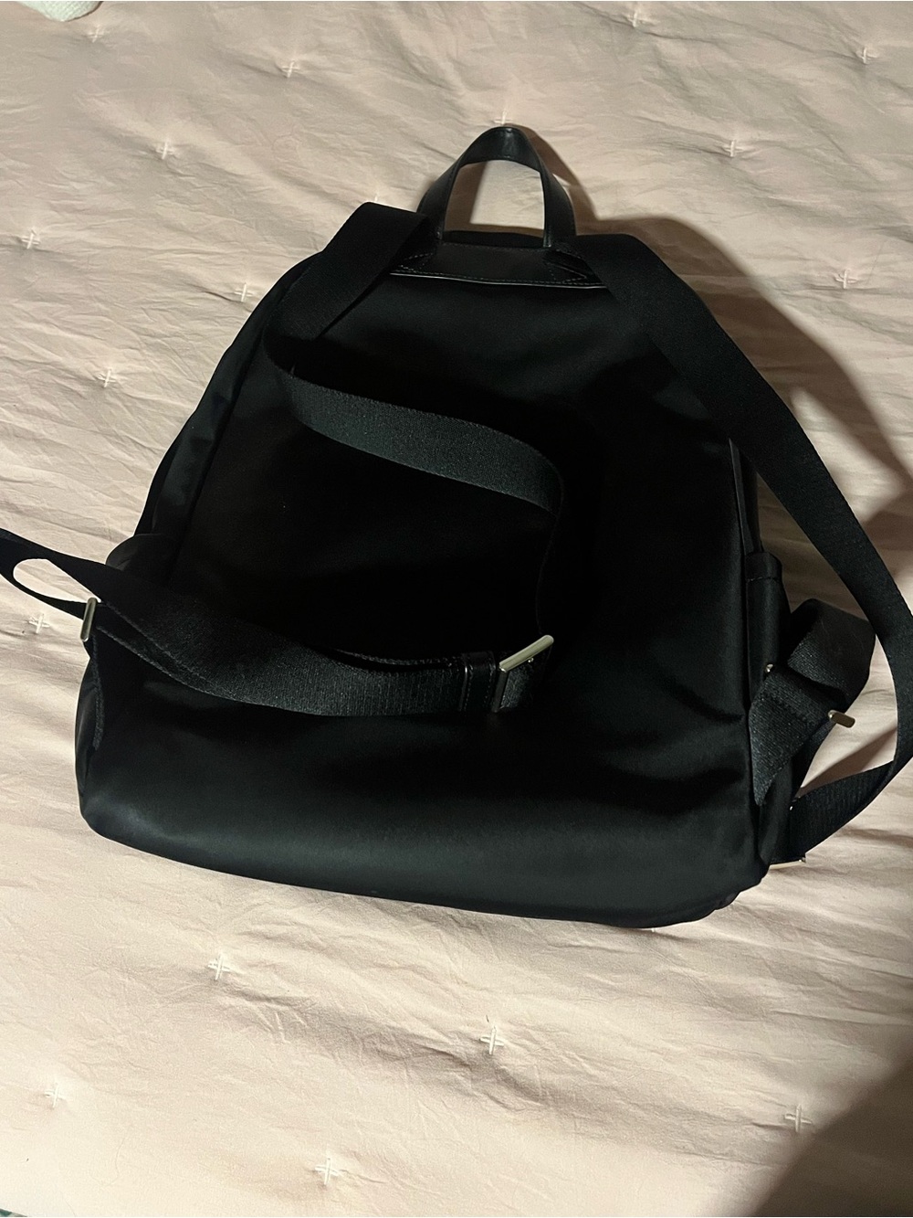 kate spade black nylon backpack with gold logo - Picture 2 of 5